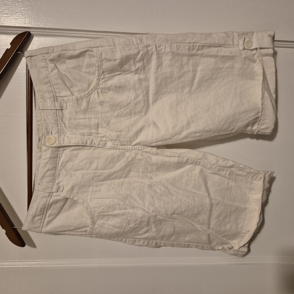 White Casual Shorts